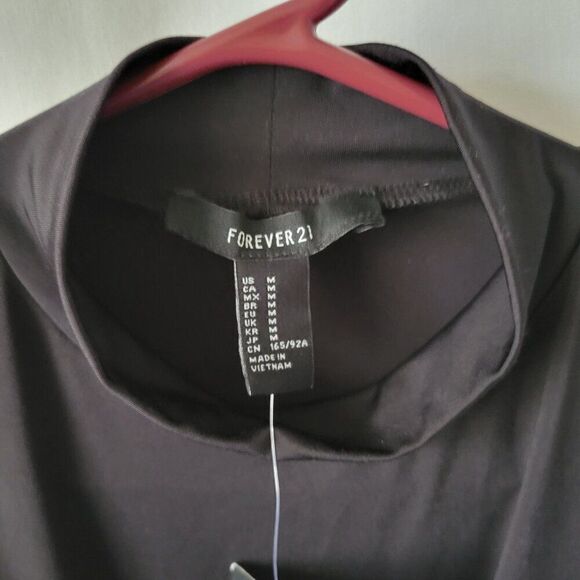 NEW Forever 21 Black Dress Maxi grommets tie Medium sleeveless cowl slit NWT - Picture 4 of 12